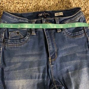 High rise ankle dark wash jeans